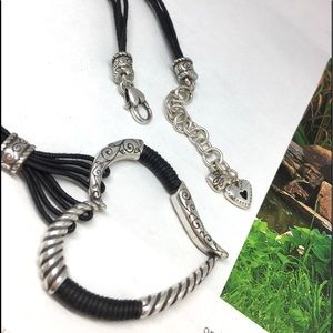 Brighton Heritage Heart Black Silve necklace
